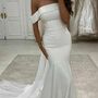 LS0659, Off The Shoulder White Mermaid Long Wedding Dress-1