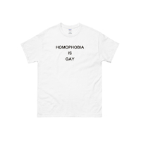 Homophobia Is Gay T-Shirt in White - Thumbnail 1