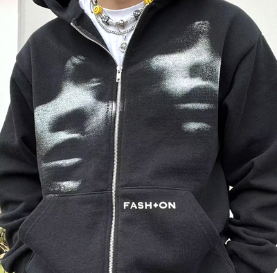 FACES ZIP HOODIE
