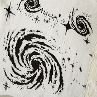 Y2K vintage pleated vortex knit, cosmic galaxy print loose ripped sweater - Thumbnail 3