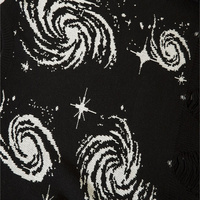 Y2K vintage pleated vortex knit, cosmic galaxy print loose ripped sweater - Thumbnail 5