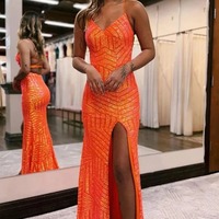 Mermaid Spaghetti Straps Lace Up Tight Prom Dresses,BD2310004 - Thumbnail 3