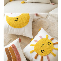 Cute Sun/Moon/cloud Tassel Cushion With Filler - Thumbnail 4