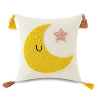 Cute Sun/Moon/cloud Tassel Cushion With Filler - Thumbnail 5