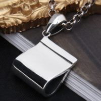 Fabric Care tag Silver Necklace - Thumbnail 2