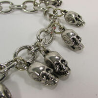 Women Silver Metal Boot Chain Bracelet Mini Skulls Shoe Charm anklet Western Fashion Jewelry  - Thumbnail 1