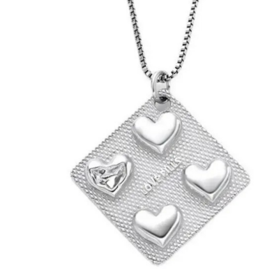 Heart titanium steel chain necklace 