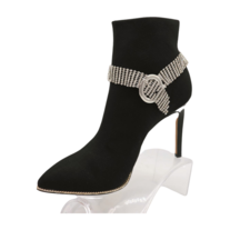 Women Silver Metal Boot Chain Bracelet Bling Belt Buckle Shoe Charm Anklet Western Fashion Jewelry 