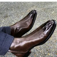 Handmade Dark Brown Leather Side Zipper Jodhpur Boot - Thumbnail 1