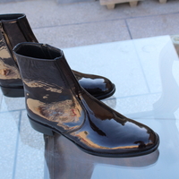 Handmade Classic Black Patent Leather Zipper Style Jodhpur Dress Boot - Thumbnail 2