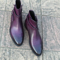 Purple Patina Leather Classic Men Jodhpur Boot - Thumbnail 1