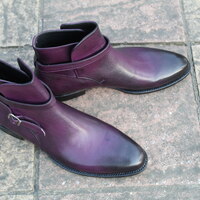 Purple Patina Leather Classic Men Jodhpur Boot - Thumbnail 3