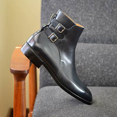 Handmade double strap jodhpur ankle high boot