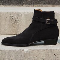 Handmade Black Suede Leather Jodhpur Boot - Thumbnail 1