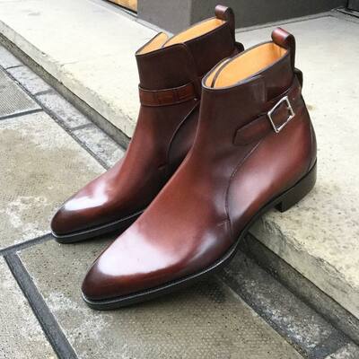 Vintage cedar and alligator warm brown patina jodhpur boot - Thumbnail 2