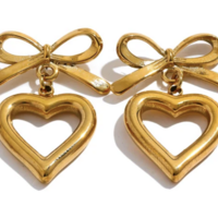 HEART BOW EARRINGS  - Thumbnail 4