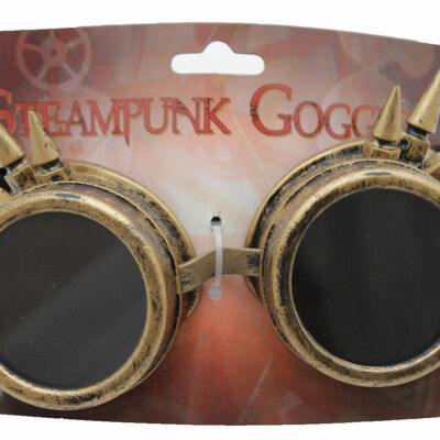 Burning man copper gold steampunk goggles punk party eye mask spikes halloween 