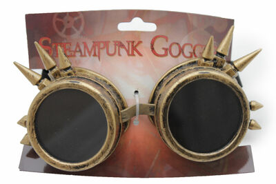 Burning Man Copper Gold Steampunk Goggles Punk Party Eye Mask Spikes Halloween 
