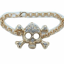 Women Fashion Bracelet Gold Metal Chain Skull Charm Jewelry Cool Look