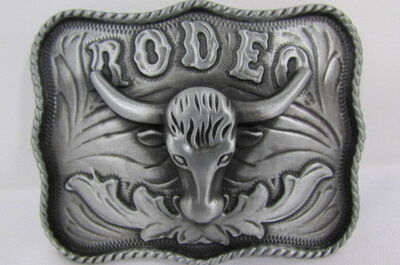 Texas Men Silver Metal Cowboy Western 3d Belt Buckle Rodeo Bull Head Skull TX