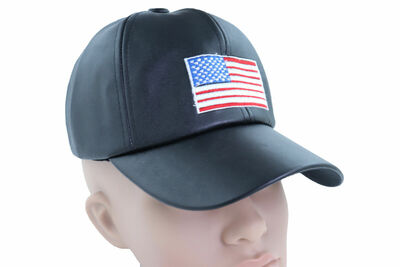 Unisex Baseball Cap Black Fabric Hat Casual Sport Fashion USA Flag One Size Fit