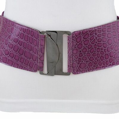 Women wide faux leather purple fashion corset belt hip high waist size m l