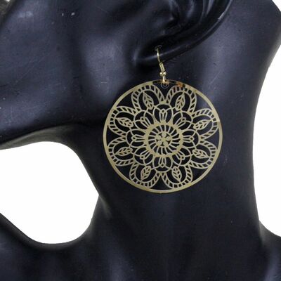 Women gold metal sun simple elegant look style day wear fashion earrings