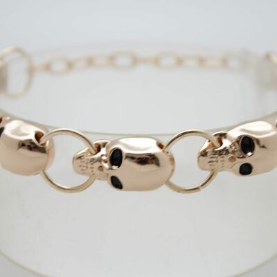 Women 1 boot bracelet gold metal chain bling anklet charm high heel biker skulls