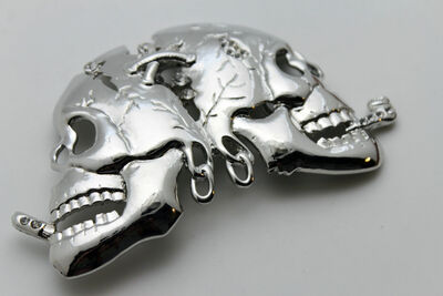 Hot Men Women Belt Buckle Silver Skeleton Skull Shiny Silver Pirate Smoking Goth