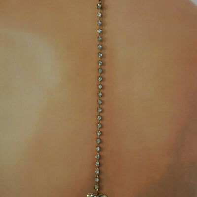 Women back pendant necklace gold metal chain fashion jewelry heart love charm