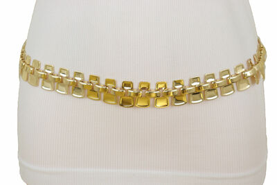 Women Belt Hip Waist Gold Mesh Metal Chain Link Charms Strand One Size Fit S M L