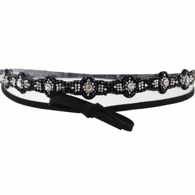 Women black band wrap round tie las vegas outfit fashion belt dress bead xs s m