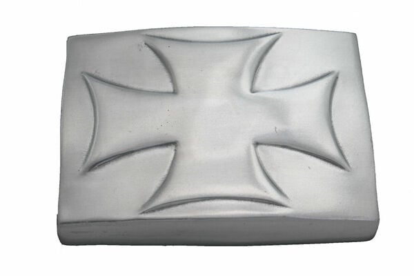 Men Fashion Belt Big Buckle Silver Metal Big Iron Cross Biker Rider Trucker 