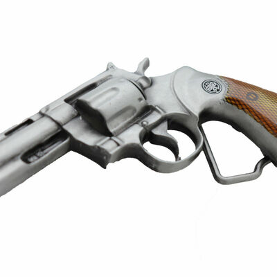 Men gangster fashion belt buckle silver metal gun revolver hood street wear