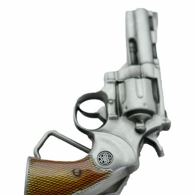 Men motorcycle fashion jewelry belt buckle silver metal gun revolver biker