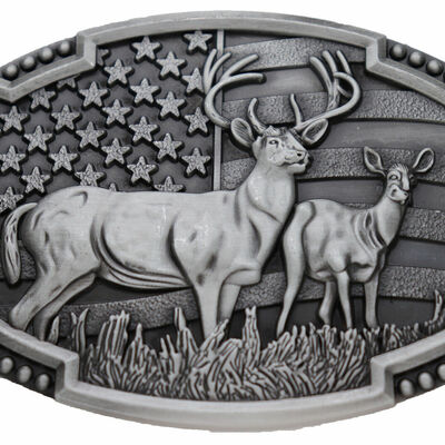 Men silver metal cowboys belt buckle deer nature hunter western fashion jewelry