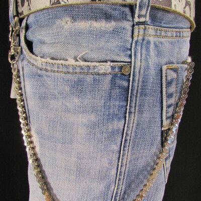 Men silver metal wallet fashion key biker thin motorcycle chain links rocker