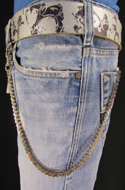 Men Silver Metal Wallet Fashion Key Biker Thin Motorcycle Chain Links Rocker