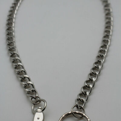 Men silver wallet metal chain key holder clasp chunky jean biker rocker style