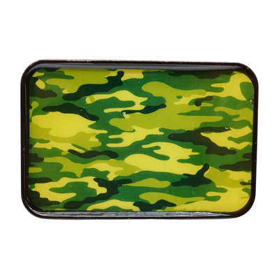 Men women black metal fashion belt buckle army green camouflage camo print
