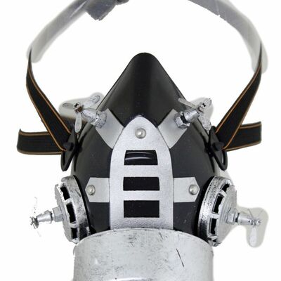 Men women face black silver halloween costume gas mask steampunk nuke one size