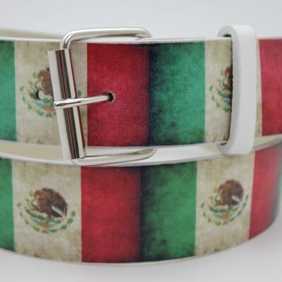 Men women mexico flag mexican color red green white fashion belt size medium