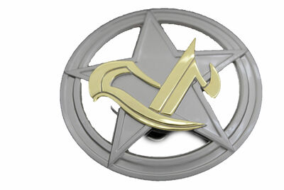 Men Women Silver Metal Belt Buckle Round Shape Texas State Star Round Shape Big