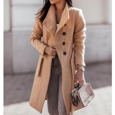 Women's breasted long sleeves cardigan jacket - Thumbnail 2