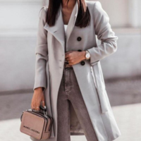 Women'S Breasted Long Sleeves Cardigan Jacket - Thumbnail 1