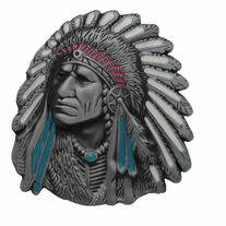 Men Women Silver Metal Western Belt Buckle Cowboy Native American Indian Unisex