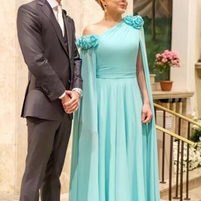 eleghant mint green one shoulder sheath mother of the bride /groom dresses evening formal dress