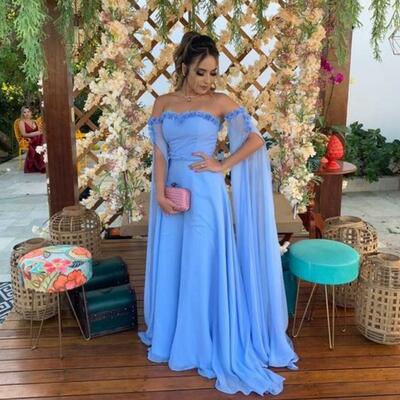 Eleghant sky blue sheath long sleeve mother of the bride /groom dresses evening formal dress
