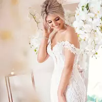  Luxurious Lace Beaded Wedding Dresses Mermaid Sexy Bridal Dresses Vintage Wedding Gowns - Thumbnail 1