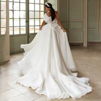 Sexy Fashion Plus Size Wedding Dresses One-Shoulder High Split Appliques Lace Bridal Gowns Sweep Train Organza Wedding Dress Vestidos - Thumbnail 2